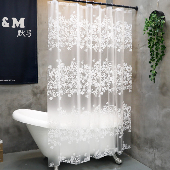 홈스토리 꽃무늬 샤워커튼(180x200cm)PEVA 욕실커튼