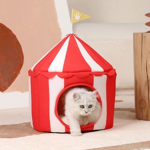 올투펫 고양이 서커스 텐트 숨숨집 놀이하우스 레드