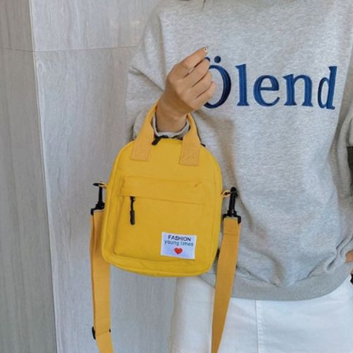 캐주얼 여성 10대 쇼퍼백 인기 메신저백 노란색 가방