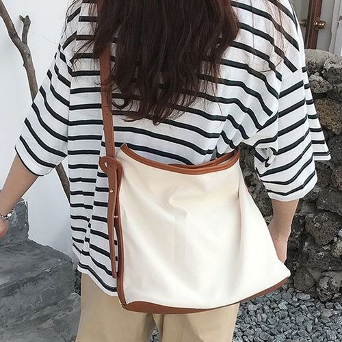 캔버스 쇼퍼백 패션 여성 메신저백 유행 브라운 가방