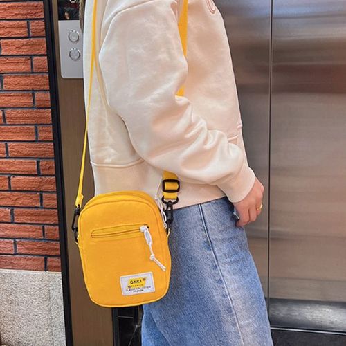 패션 여자 크로스백 캐주얼 숄더백 옐로우 가방