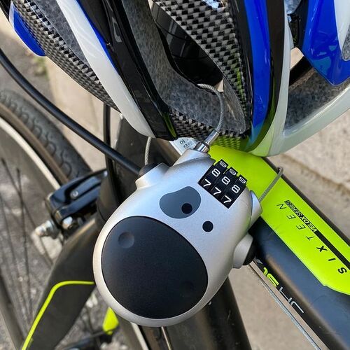 자전거 오토바이 헬멧 와이어 번호키 자물쇠 젖소
