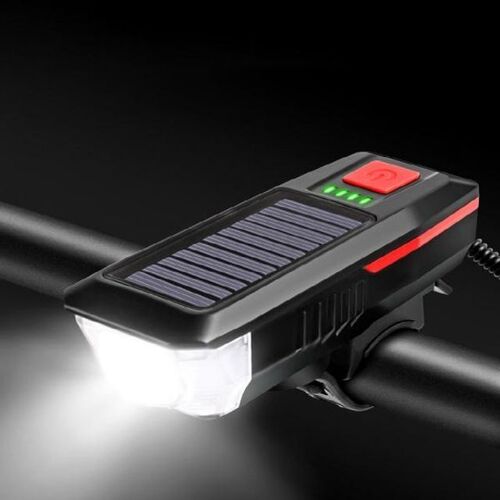 태양광 솔라 자전거 LED 전조등 라이트 전자벨 USB