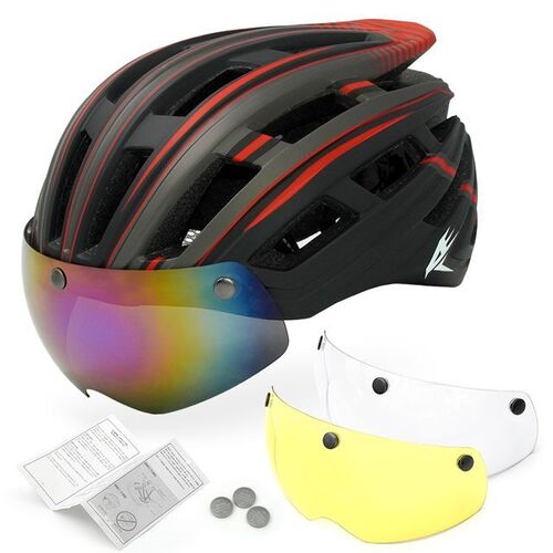 자전거 킥보드 고글 헬멧 안전모 후미등 1블랙레드