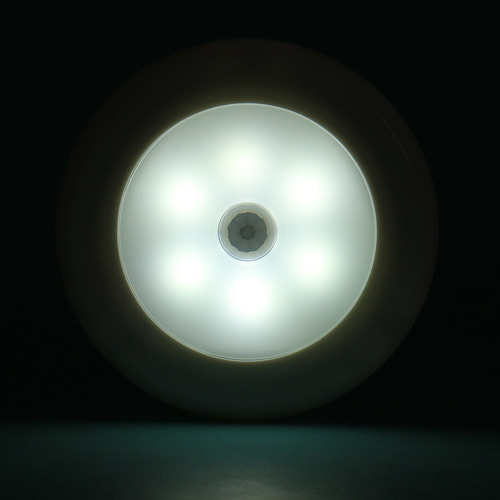 인체감지 원형 LED 무선 센서등(백색) (화이트)