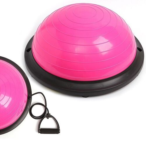 홈트레이닝 코어운동 줄무늬 돔볼 밸런스볼 (핑크)
