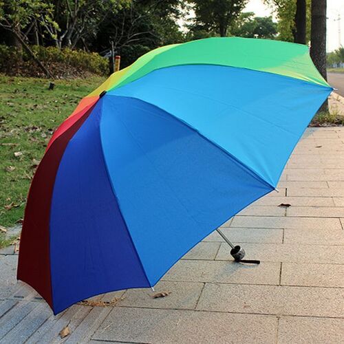 무지개 3단 우산 수동 접이식우산