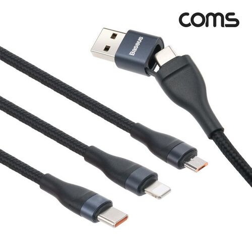 Coms 스마트폰 멀티 케이블(3 in 1) Type C+USB to C