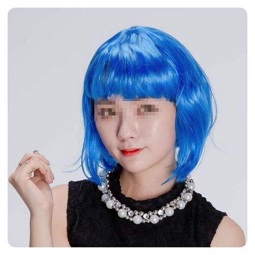 PWM-DK 파티가발 단발머리가발(블루)