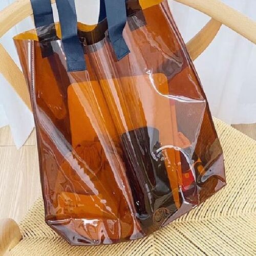 투명 컬러 숄더백 장바구니 마트 쇼핑백 비치백 가방