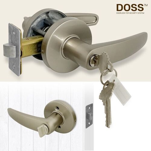 DOSS 씽크 튜블러 방문손잡이(3300열쇠형 회색)문고리