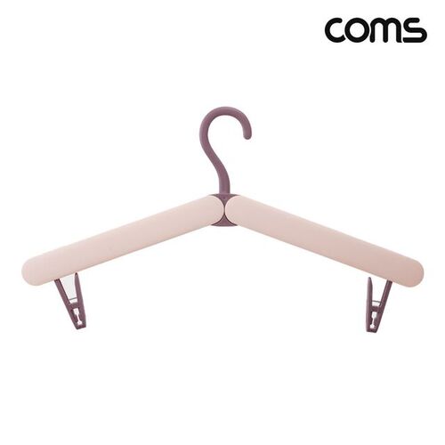 Coms 휴대용 접이식 옷걸이 핑크 여행용 폴딩