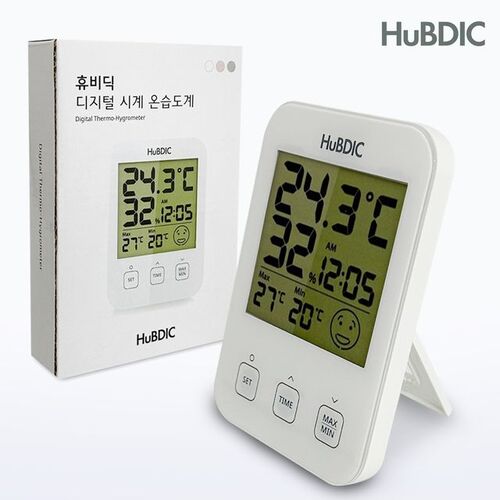 휴비딕 디지털 시계 온습도계(HT-7) 탁상 벽걸이 측정