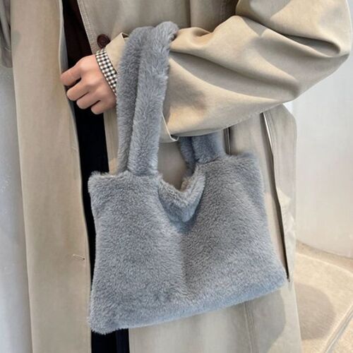 여성 방한 퍼손가방 캐주얼 패션 숄더백 그레이 가방