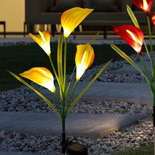 카라 LED 태양광 꽃정원등(옐로우) 야외등