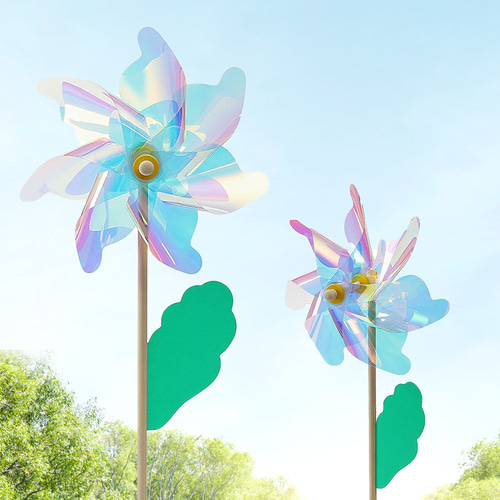 홀로그램 투명 바람개비 2p세트(72cm) 공원 팔랑개비