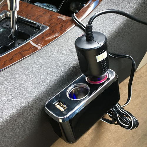 차량용 USB 2소켓 시거잭 LED 핸드폰차량충전기