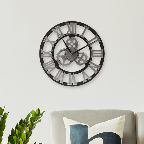 로마숫자 태엽 무소음 벽시계(40cm)가정 빈티지벽시계