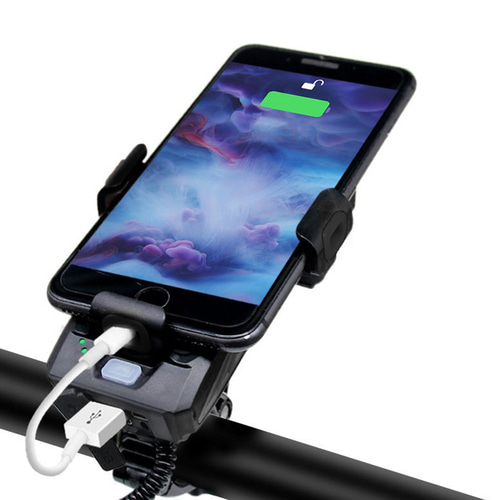 4way USB충전 스마트폰 거치 자전거 전조등 야간등