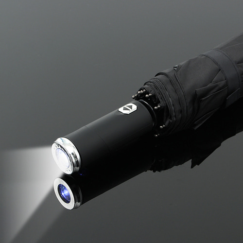 LED 손전등 완전자동 양산겸 우산(블랙) 라이트우산